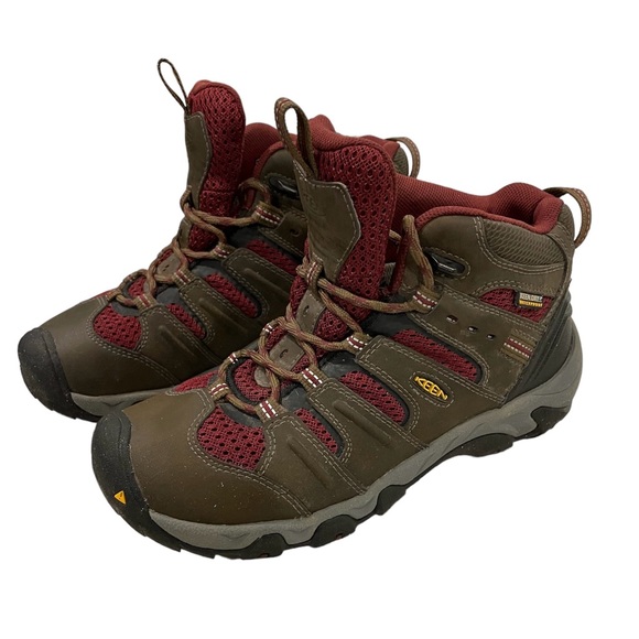 Keen Dry Women’s Size 7 Koven Mid Rise Waterproof Brown Red Hiking Trail Boots - Picture 3 of 11